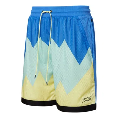 Puma Scholarship Basketball Shorts 'blu Green Yellow' In Blue