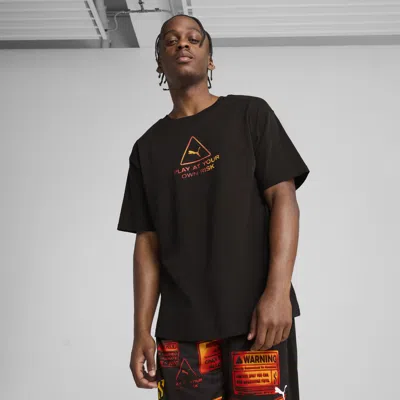 Puma Scoot Caution Men's Boxy Basketball T-shirt In Black