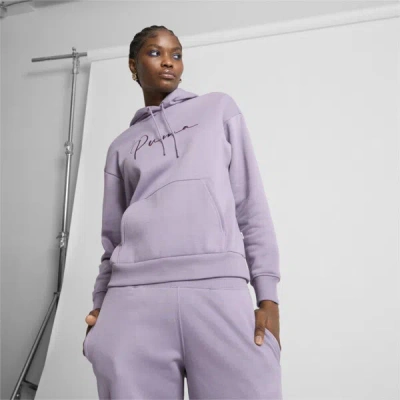 Puma Script Logo Women's Hoodie In Pale Plum
