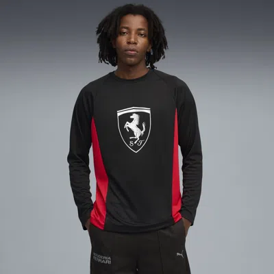 Puma Scuderi Ferrari Hp Lifestyle Long Sleeve T-shirt Men In Black