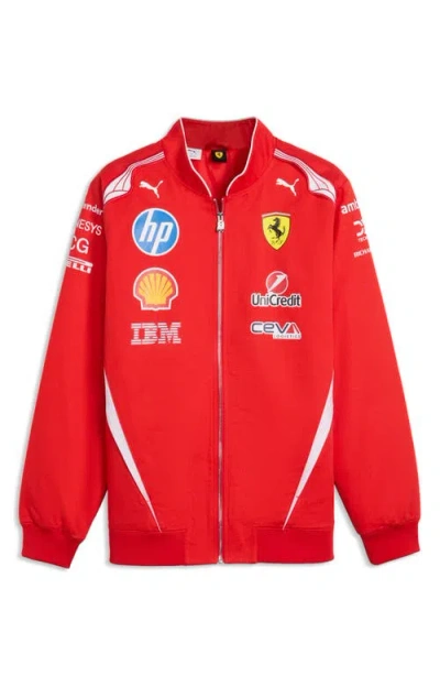 Puma Scuderi Ferrari Hp Replica Drivers Jacket In Red