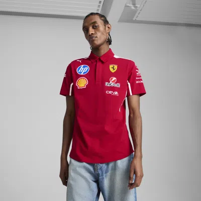Puma Scuderia Ferrari 2025 Team Men's Polo Shirt In Red
