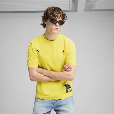 Puma Scuderia Ferrari Hp Race Color Splash Men's T-shirt In Yellow