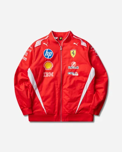 Puma Scuderia Ferrari Hp Replica Drivers Authentic Bomber Jacket In Red