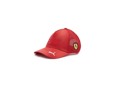 Puma Scuderia Ferrari Lifestyle Trucker Cap Baseball Caps Rosso Corsa, Cotton/mesh/polyester