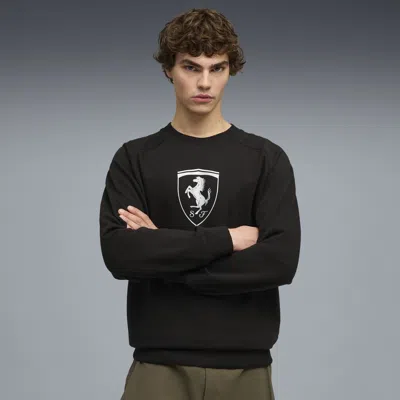 Puma Scuderia Ferrari Men's Motorsport Crew Neck Sweatshirt In Black