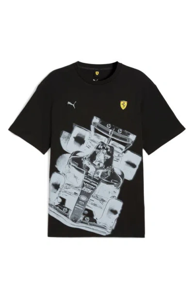 Puma Scuderia Ferrari Premium Graphic T-shirt In Black