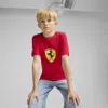 Puma Scuderia Ferrari Race Colored Big Shield Big Kids' Tee, Size S In Red