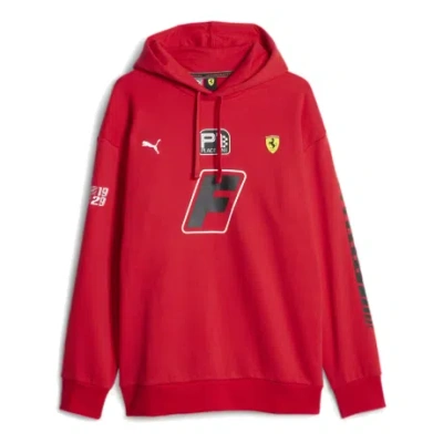 Puma Scuderia Ferrari Race Garage Crews Hoodie 'rosso Corsa' In Red