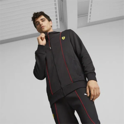 Puma Scuderia Ferrari Race Hdd Men's Sweat Jacket In Black