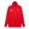 Puma Scuderia Ferrari Race Iconic T7 Motorsport Jacket 'rosso Corsa' In Red