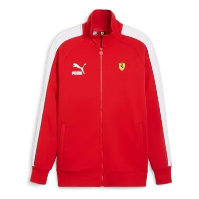 Puma Scuderia Ferrari Race Iconic T7 Motorsport Jacket 'rosso Corsa' In Red