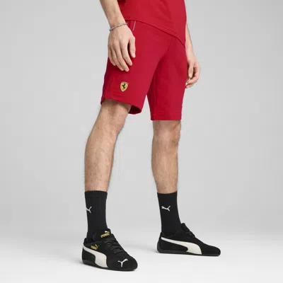 Puma Scuderia Ferrari Race Men's Sweat Shorts In Red