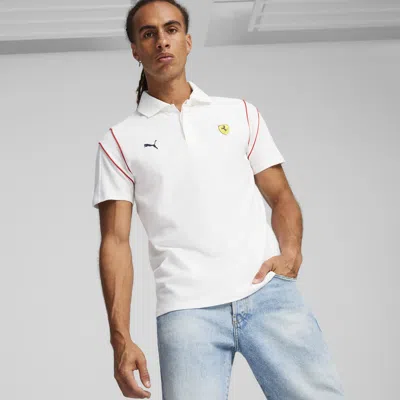 Puma Scuderia Ferrari Race Mt7 Men's Polo Shirt In White