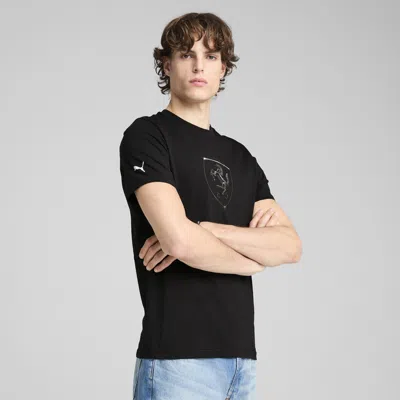 Puma Scuderia Ferrari Race Tonal Big Shield Men's T-shirt In Black