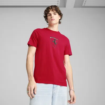Puma Scuderia Ferrari Race Tonal Big Shield Men's T-shirt In Red