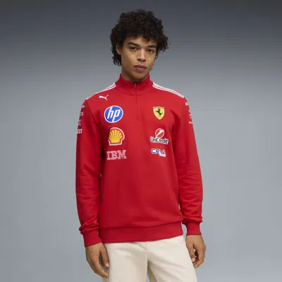 Puma Scuderia Ferrari Replica T7 Half-zip Top Shoes In Red