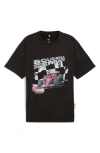 Puma Scuderia Ferrari Sportswear Cotton Graphic T-shirt In Black