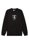 Puma Scuderia Ferrari Sportswear Shield Crewneck Sweatshirt In Black