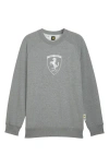 Puma Scuderia Ferrari Sportswear Shield Crewneck Sweatshirt In Gray