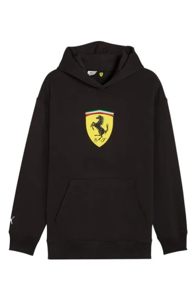 Puma Scuderia Ferrari Sportswear Shield Pullover Hoodie In Black