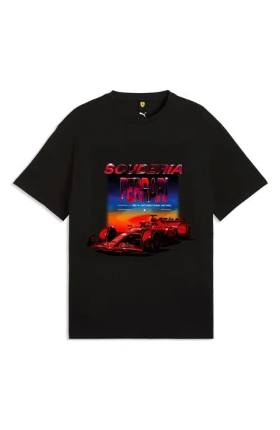 Puma Scuderia Ferrari Men's Tribes Relaxed T-shirt In Black