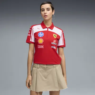 Puma Scuderia Ferrari Women's Replica Polo Shirt In Red