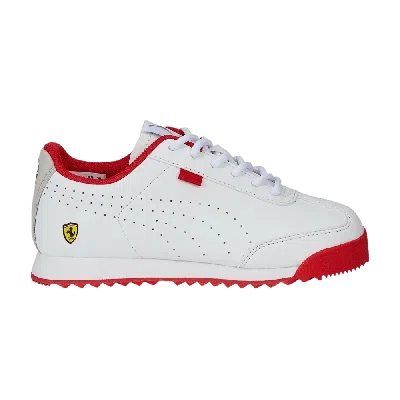 Pre-owned Puma Scuderia Ferrari X Roma Via Little Kid 'white Red'
