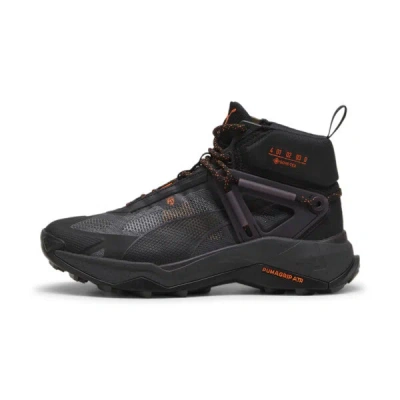 Puma Seasons Explore Nitro™ Mid Gore-tex® Women's Hiking Shoes In Black-midnight Plum-flame Flicker