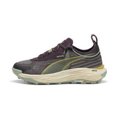 Puma Seasons Voyage Nitro™ 3 Women's Trail Running Shoes In Midnight Plum-green Fog-golden Fog-alpine Snow