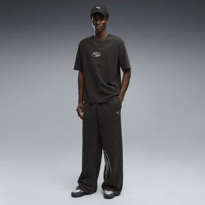 Puma Select Wide Graphic Pants In Black