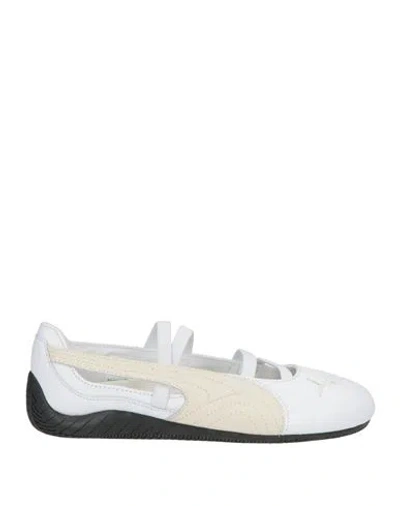Puma Select Woman Ballet Flats White Size 7 Leather