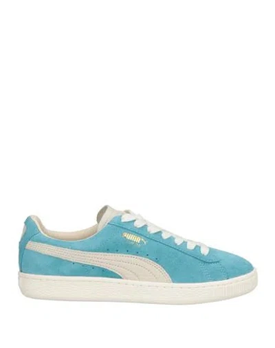 Puma Select Woman Sneakers Turquoise Size 7.5 Leather In Blue