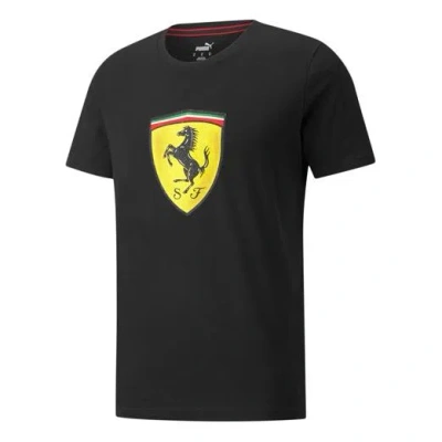 Puma Series Printing Casual Sports Round Neck Short Sleeve Black