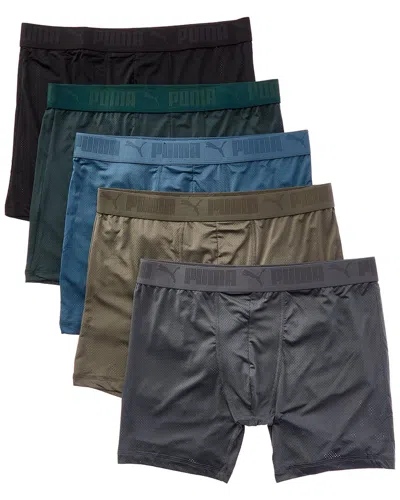 Puma Set Of 5 Mesh Boxer Brief In Green