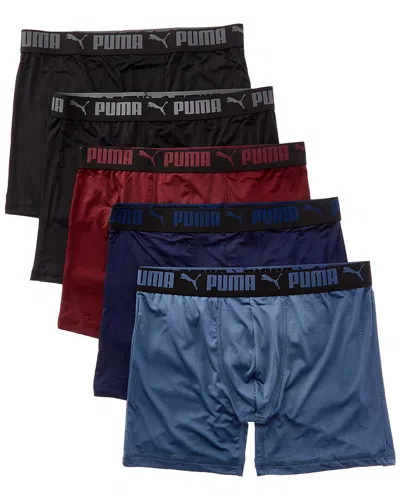 Puma Set Of 5 Mesh Boxer Brief In Red