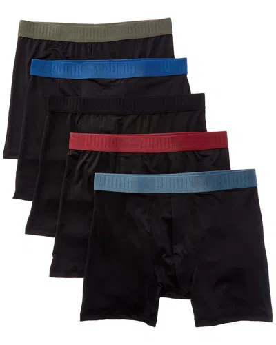 Puma Set Of 5 Performance Boxer Brief In Black