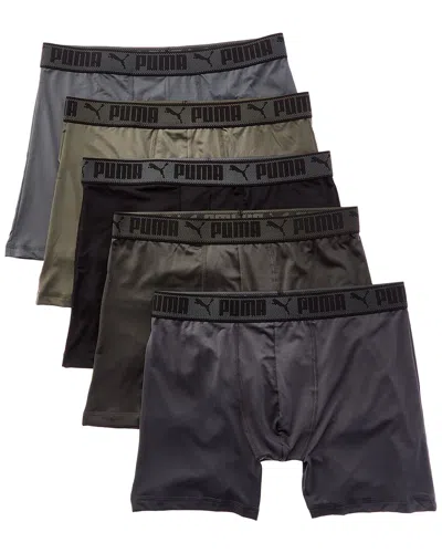 Puma Set Of 5 Training Fit Boxer Brief In Brown