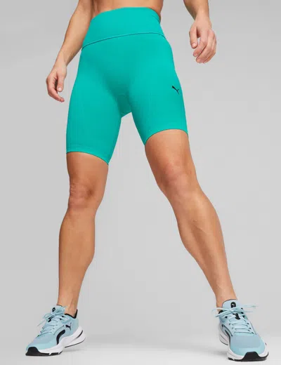 Puma Shapeluxe High Waisted Biker Shorts In Green