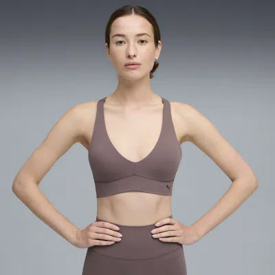 Puma Shapeluxe Plunge Bra Women In Burgundy