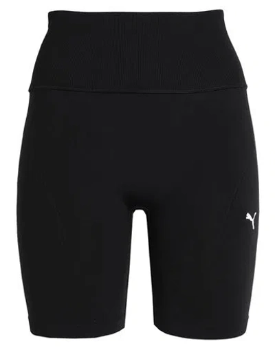Puma "shapeluxe Seamless Hw 6" Short Tight " Woman Shorts & Bermuda Shorts Black Size L Nylon, Elast