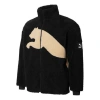 Puma Sherpa Contrasting Colors Large Logo Lamb's Wool Stay Warm Jacket Black