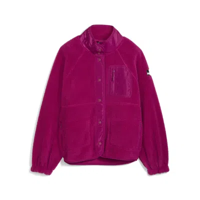 Puma Sherpa Fleece Jacket W/ Wove Women In Brown