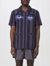 Puma X Kidsuper Stripe Cotton Seersucker Camp Shirt In Blue