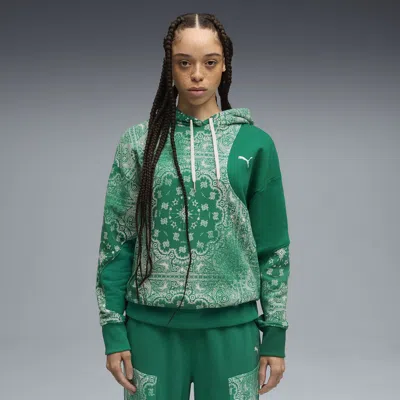 Puma Shooting Stars Hoodie Women In Green
