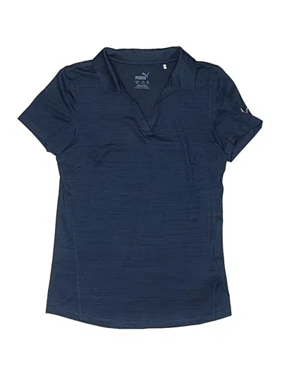 Pre-owned Puma Kids' Short Sleeve Henley Shirt In Blue