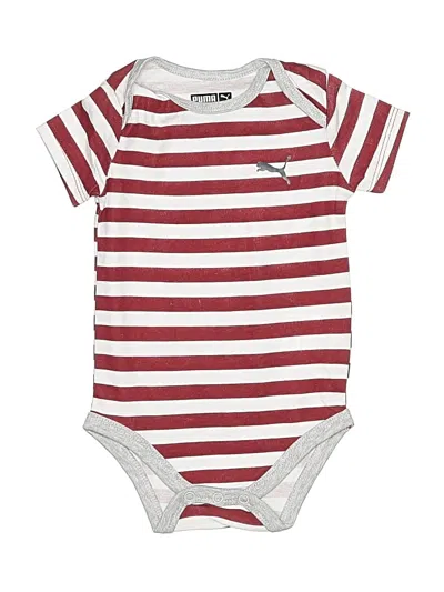 Pre-owned Puma Babies' Short Sleeve Onesie In Burgundy