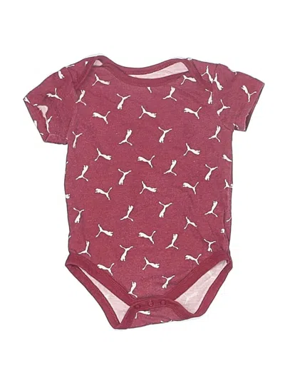 Pre-owned Puma Babies' Short Sleeve Onesie In Burgundy