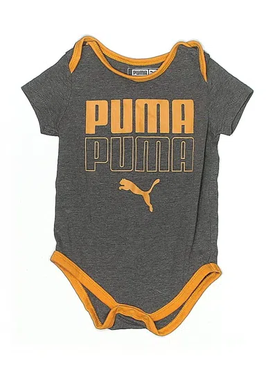 Pre-owned Puma Babies' Short Sleeve Onesie In Gray