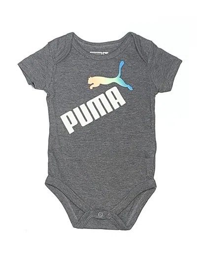 Pre-owned Puma Babies' Short Sleeve Onesie In Gray
